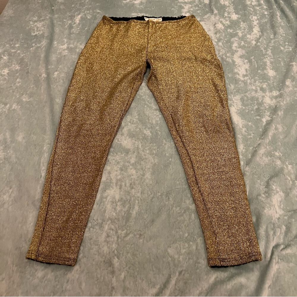Glittery Gold Stretch Pants